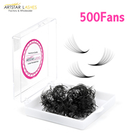 ARTSTAR 500 Fans Loose Fan Lashes 3D 4D 5D 6D 8D 10D False Eyelashes Pointy Base Premade Volume Fans Russian Volume Eye Lashes