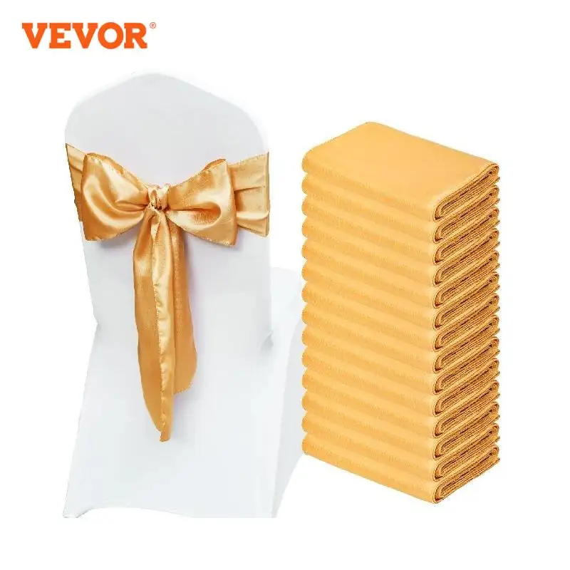 

VEVOR 50/100pcs Stretch Spandex Chair Sashes Bows Stretch Chair Slipcover Sash Elastic Chair Bands for Wedding Holiday Decor