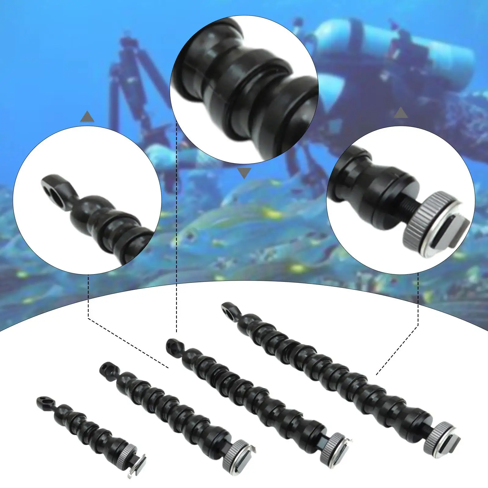 Underwater Camera Light Arm for Action Camera Cage Dive Rig Lighting System Connection Universal for Scuba Flexible Lamp Arm