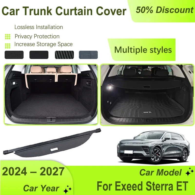 

Car Trunk Curtain For Exeed Sterra ET Exlantix ET 2024 2025 2026 2027 Retractable Shields Rear Trunk Cargo Cover Auto Acessories