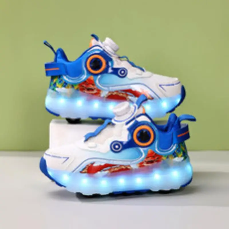 

Children's Roller Skating Shoes Fashion Outdoor Sports Walking Shoes 2024 New LED Light Shoes Cute Kids Sneakers for Girl