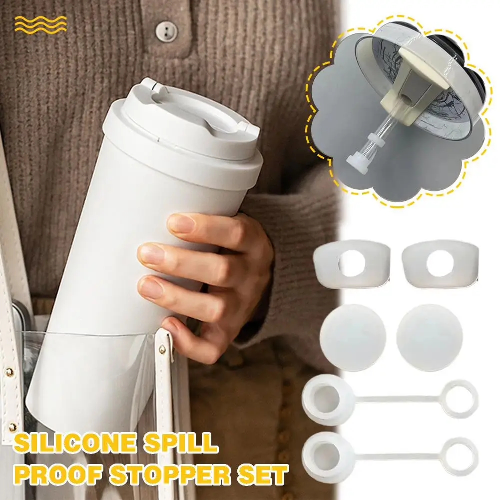 

Silicone Spill Proof Stopper Set of 3 Straw Covers Cap for stanley Cup 1.0 40oz/ 30oz Tumbler Accessories Water Cup Anti Le I8A6