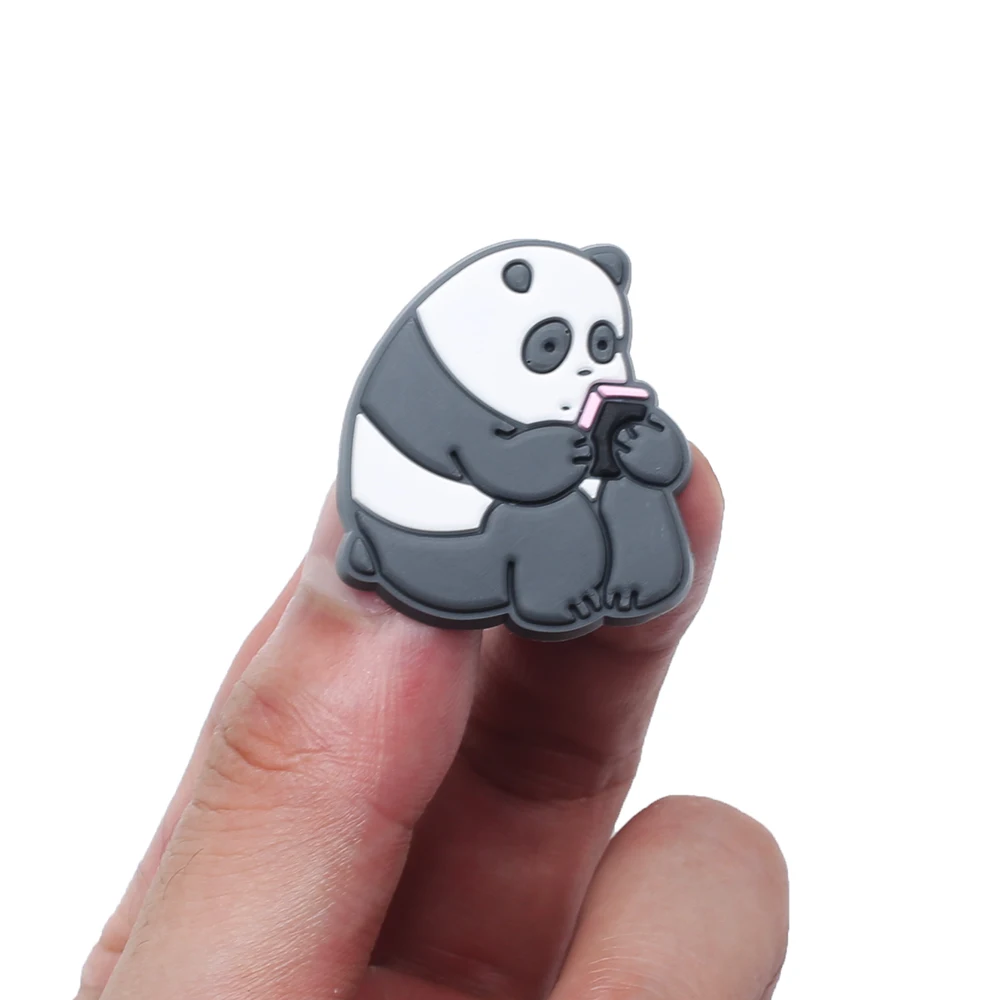 9/10Pcs Panda  Polar Bear Shoes Charms Cartoon Clog Sandal Garden Shoe Decoration Accessorie Buckles Kids Party Gifts
