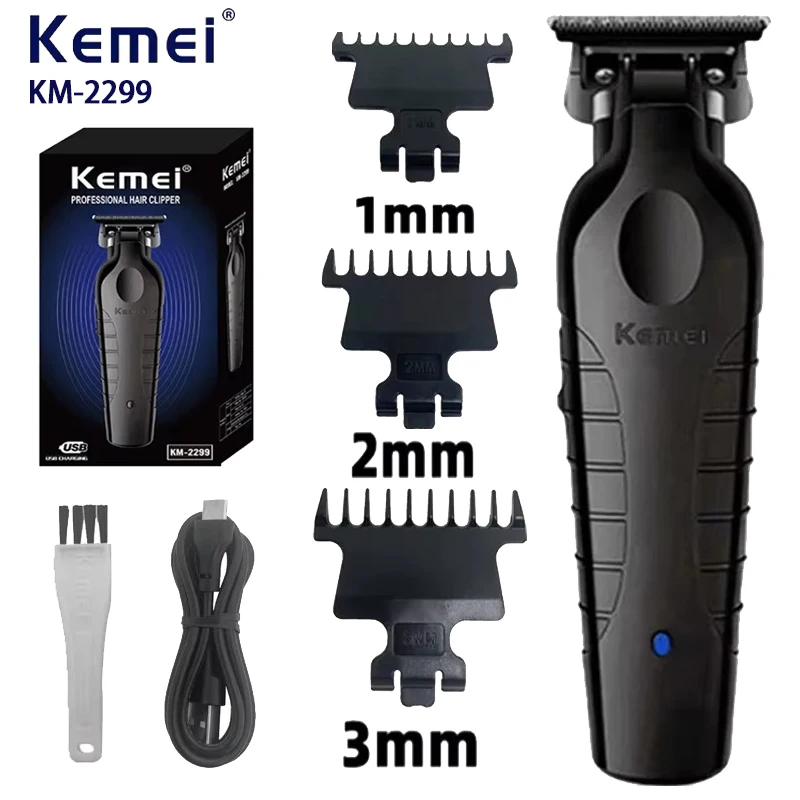 Kemei KM-2299 Professional Hair Clipper 1200mAh Electric Hair Clippers USB Rechargeable Hair Trimmers Hair Cutting Machine