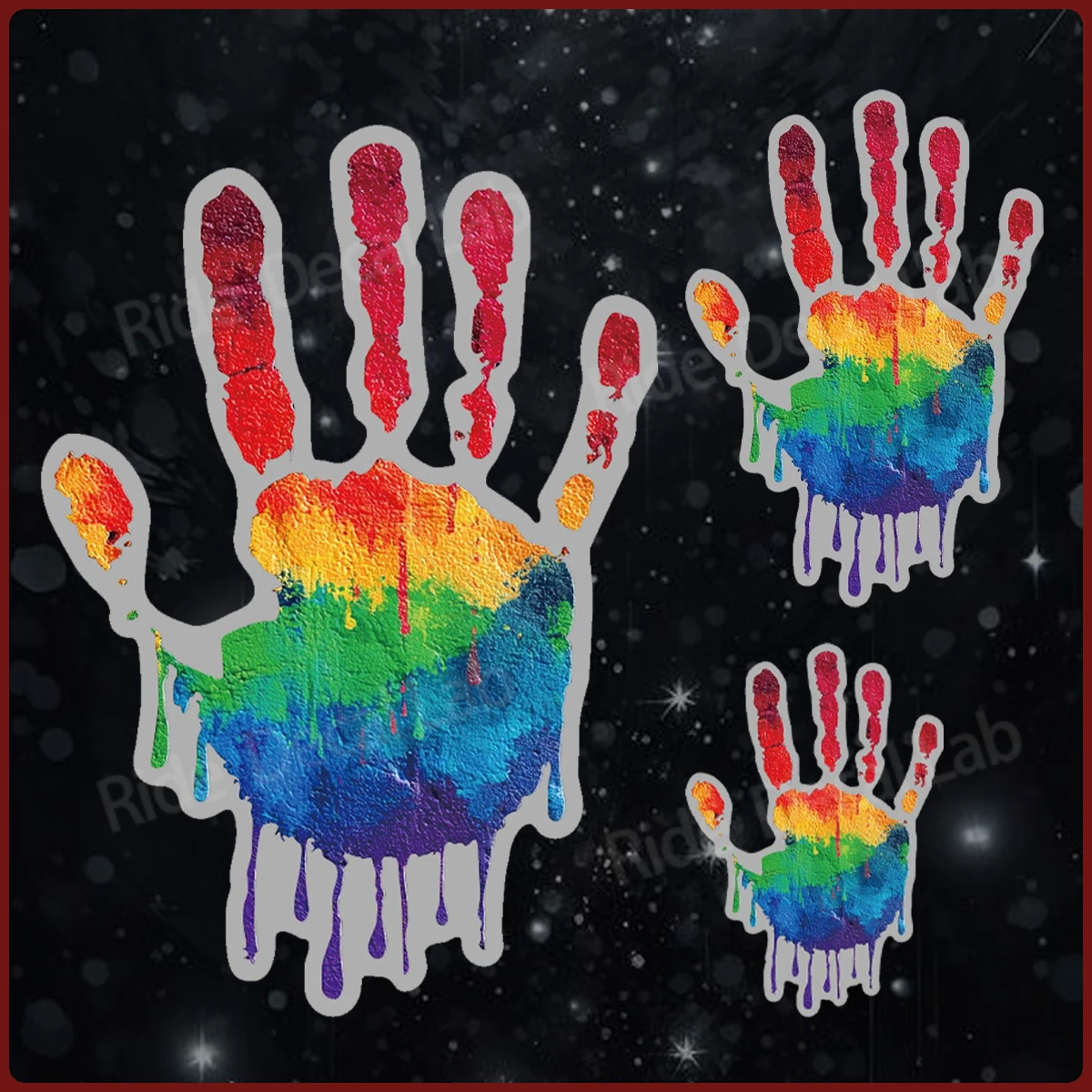 Rainbow Palm Stickers UV-Coated  Waterproof Car Window Decals and Motorcycle Trunk Decorations Decals