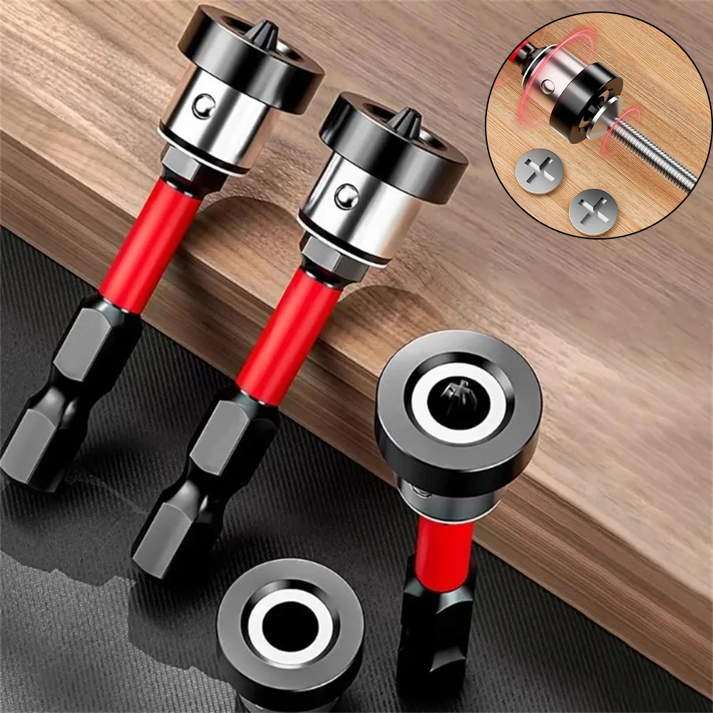 Magnetischer Positionier-Schraubendreher-Bit S2, Trockenbauschraube für Gipskartonplatten, 1/4 Zoll Sechskant-Schraubendreher-Aufsatz PH2