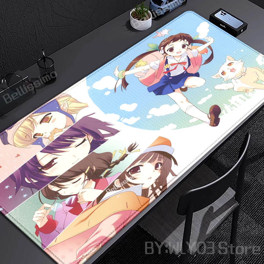 XXL Mousepad M Monogatari Mouse Pad Gaming Accessories Keyboard Pad Anime Ononoki Yotsugi Mat Large Computer Keyboard Table Mat
