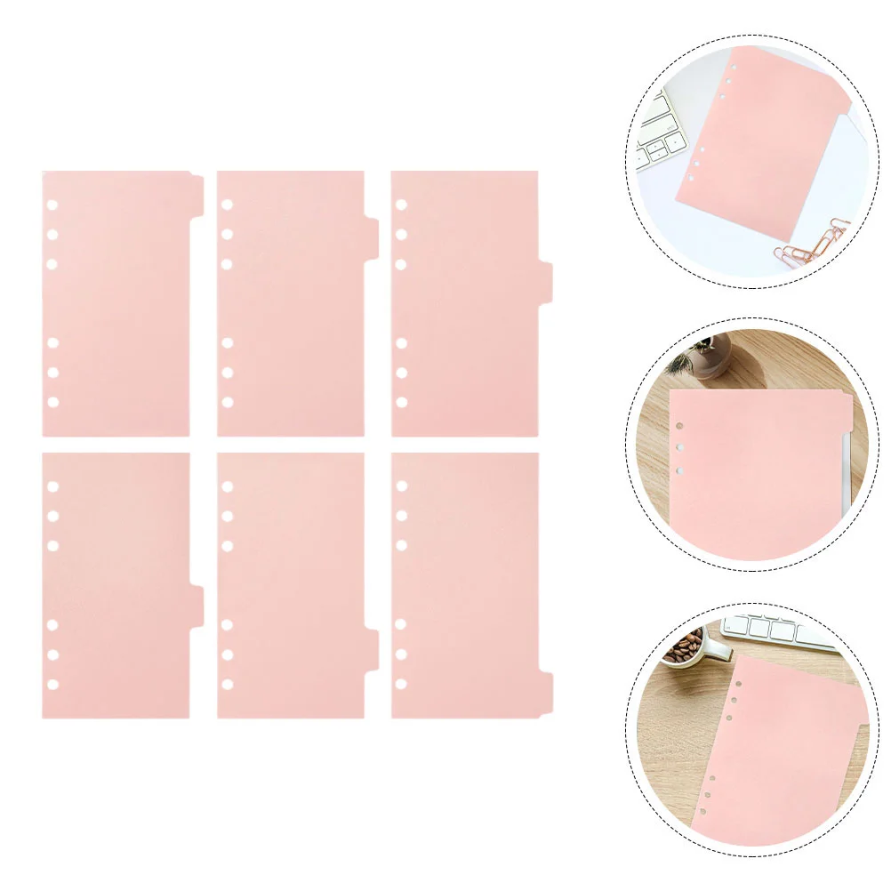 

6 Sheets Label A5 Binder Slip Paper Organizer Refill Ring Dividers with Tabs for Hole Girl