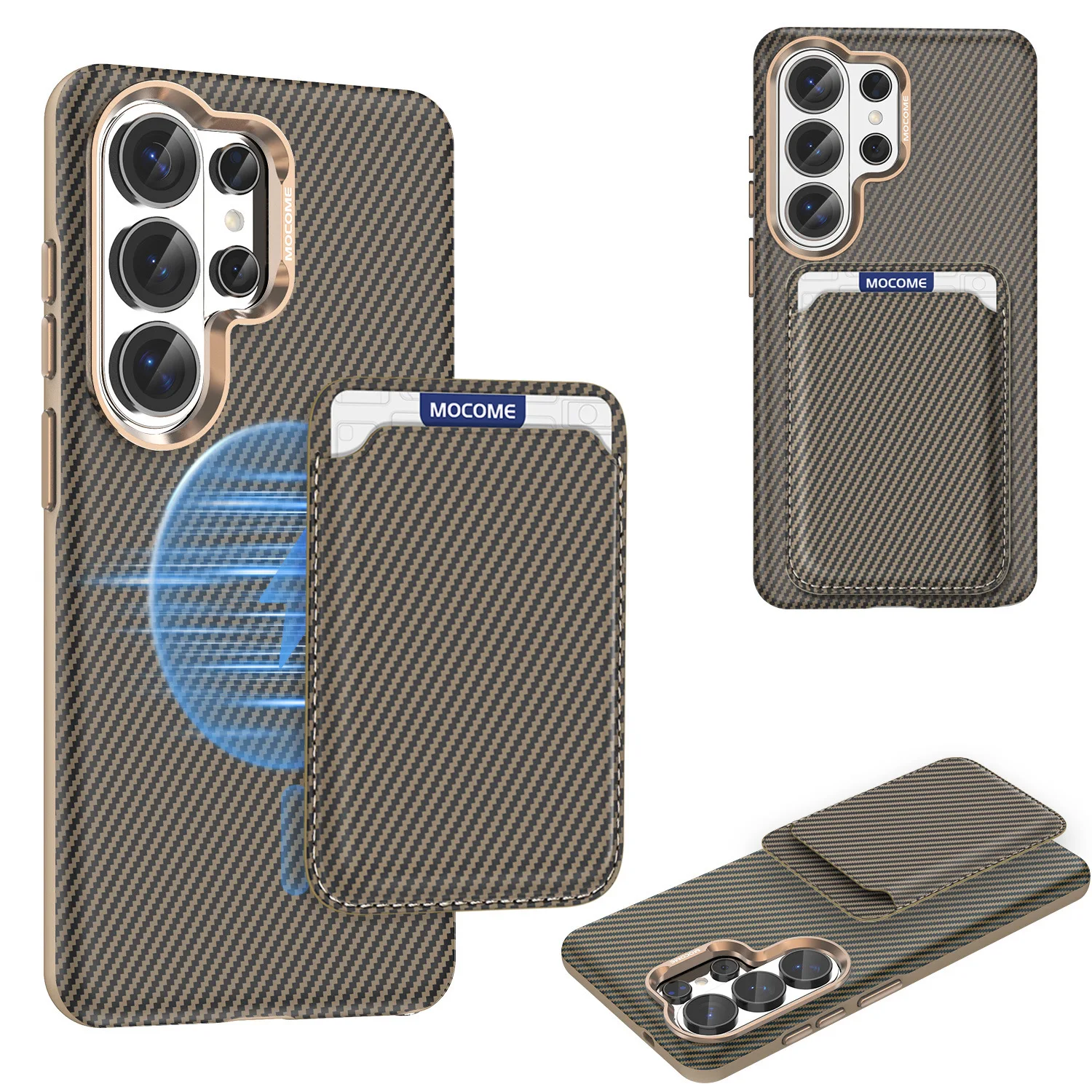 

case for Samsung S26 S25 S24 ultra magnetic attraction card holder protective case Wireless Charging Shock Proof Anti-Scratch
