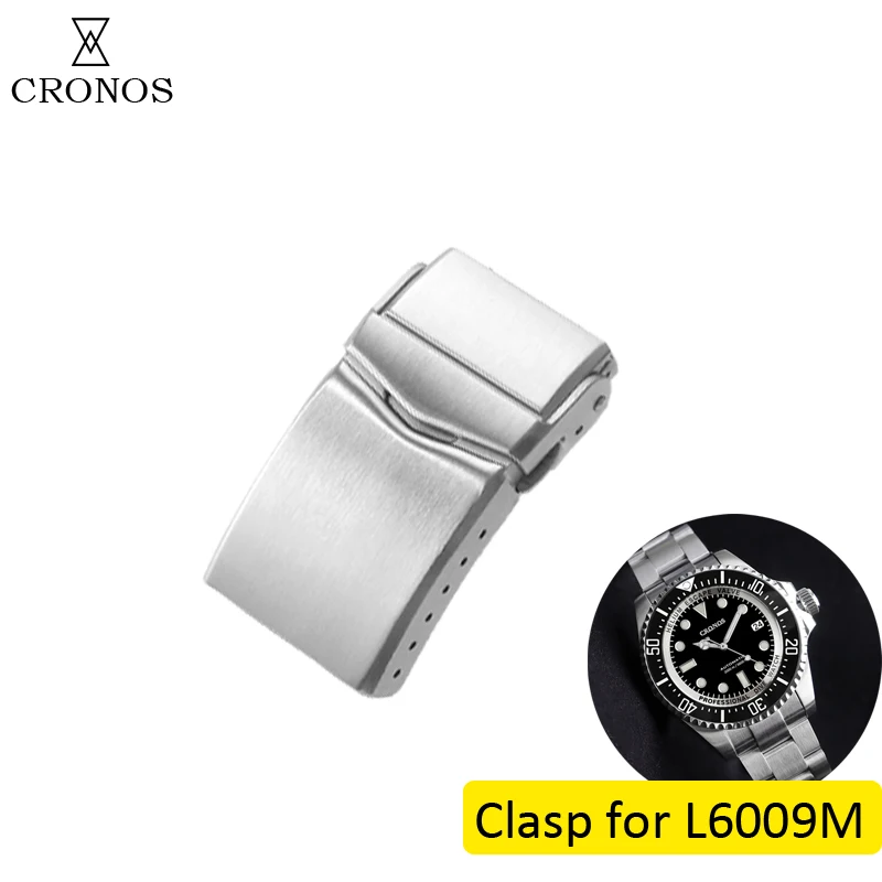 

Cronos Watch Parts Metal Bracelet Stainless Steel Solid Brushed Clasp 18mm 20mm for 62Mas Watch