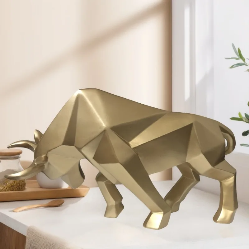 Modern Simple Resin Bull Ornaments Creative Home Decoration Crafts Indoor Study Office Cow Statue Animal Figurine