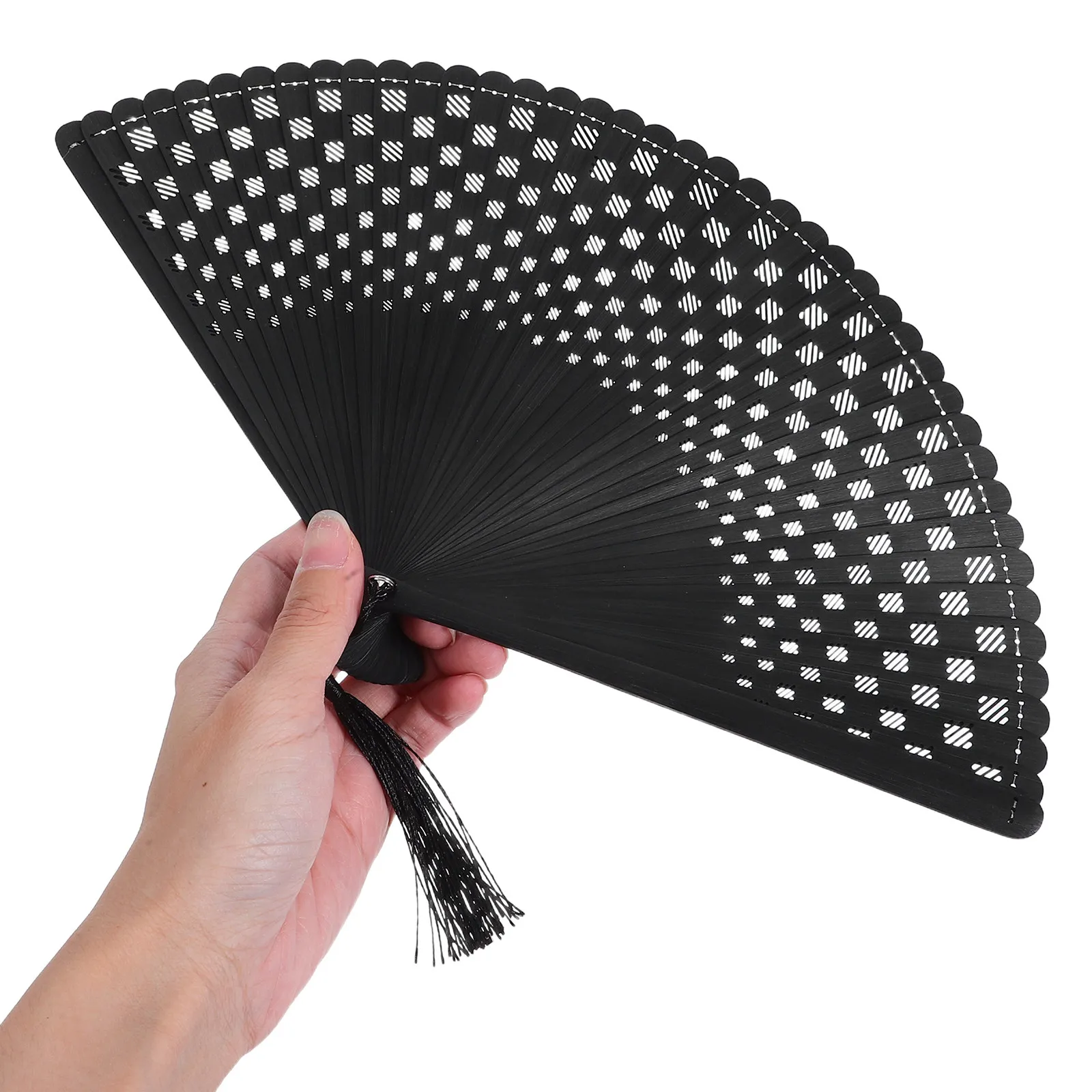 Bamboo Folding Hand Fan Portable Lightweight Traditional Retro Summer Cooling Fan for Travel Weddings