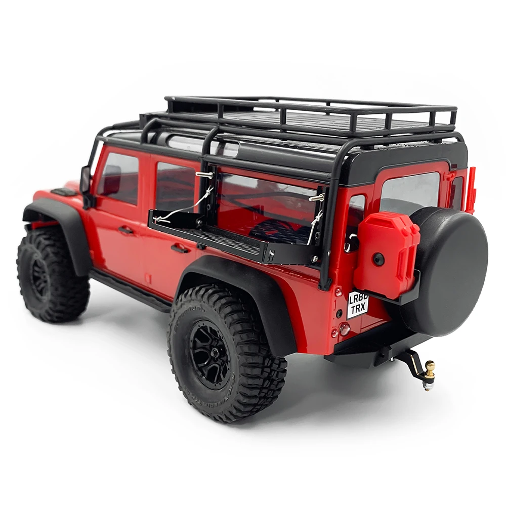 MIBIDAO Simulation Skid Plate Protective Net Fenders Tow Shackles Light for TRX-4M Defender 1/18 RC Car Upgrade Decoration Parts