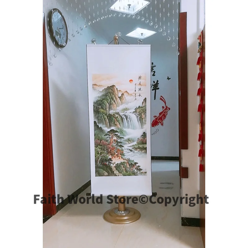 140CM Large TOP business gift # Home office WALL Decorative art GOOD Luck Auspicious landscape FENG SHUI ART painting