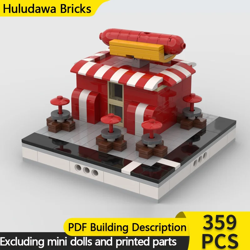 

Модель City Street View MOC, строительный кирпич, подставка для еды для хот-догов, модульная технология, детские праздничные подарки, сборка игрушек, костюм