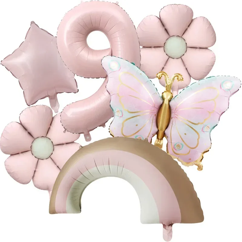6 Stück Pastellrosa Schmetterling Aluminiumfolienballon für Mädchen Geburtstag Schmetterling Thema Hochzeit Party Dekoration Lieferungen – Detail 11