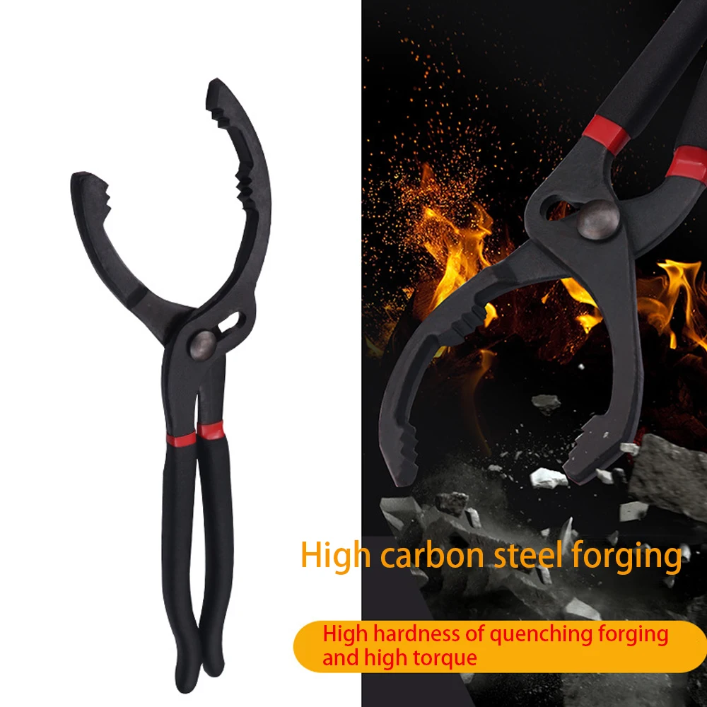 10/12 Inch Car Oil Filter Pliers Clamp Type Wrench Oil Filter Remove Disassembly Tool Filter Element Wrench for Truck Repair image 2