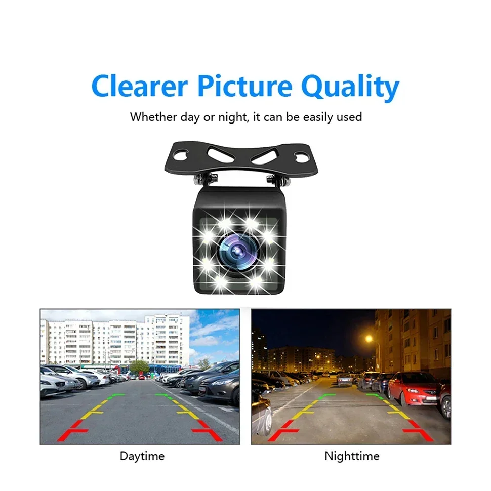 Wide Angle HD Car Rearview Camera Rear View Video Vehicle Camera Backup Reverse Camera 8 LED Night Vision Waterproof 170 Degree