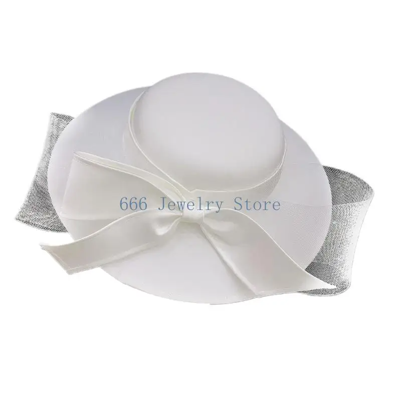 Chapéu clássico véu casamento F2TD Chapéu vitoriano acrílico leve perfeito para noivas