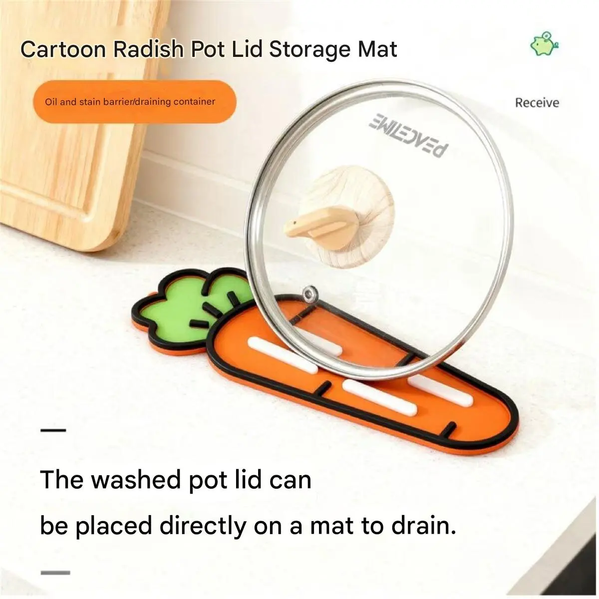 Kitchen silicone pot lid rack, multi-functional household storage rack, spatula holder, pot lid holder, cutting board drain mat