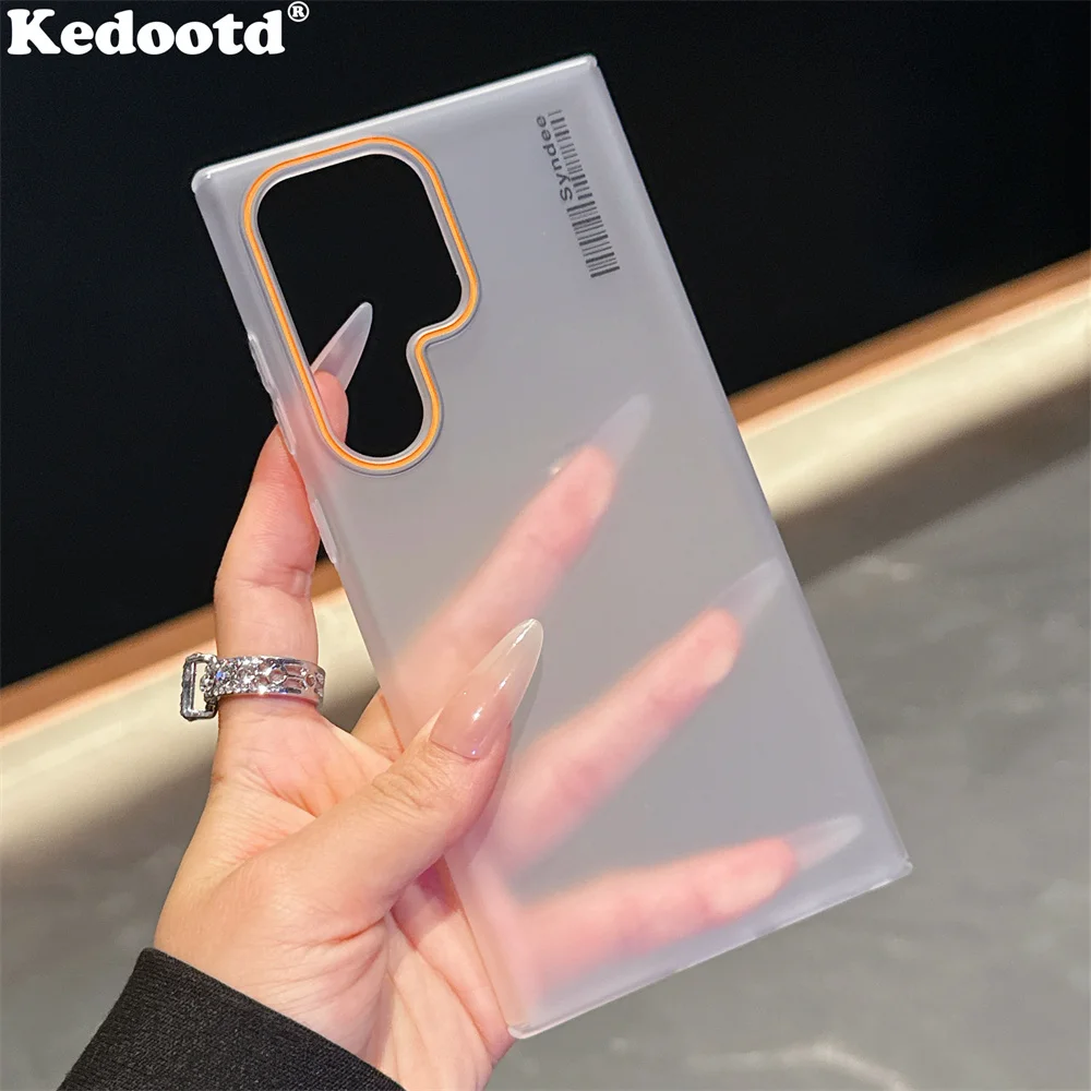 כיסוי טלפון קשה דק ושקוף מאוד עבור Samsung S25 Plus S24 S23 S22 S21 Note20 Ultra S20 FE כיסוי דק ומט ידידותי לעור