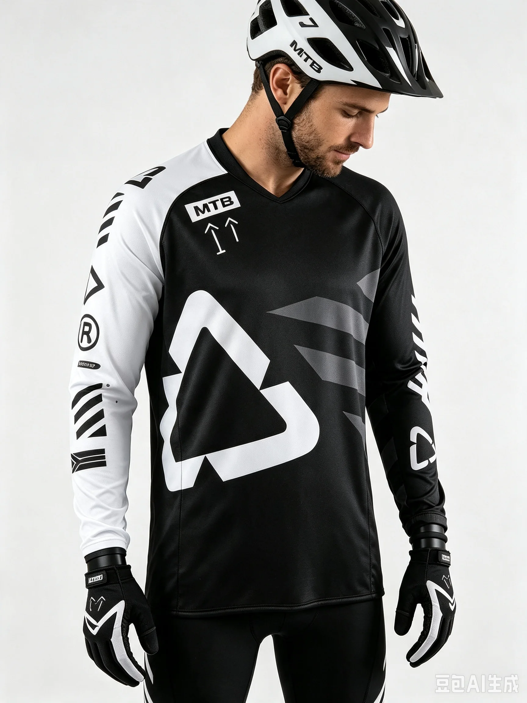 Herren Downhill-Anzug Radsport-Oberteil Mountainbike MTB Motocross Motorrad-Trikot Sportbekleidung Atmungsaktiv Schnelltrocknend Offroad-Fahrt – Detail 6