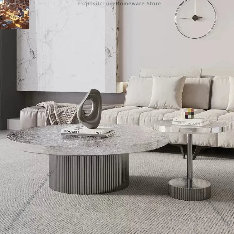 

Итальянский CC хрустальный журнальный столик минималистичный светлый роскошный дизайнер креативная вилла гостиная маленькая квартира мрамор круглый c