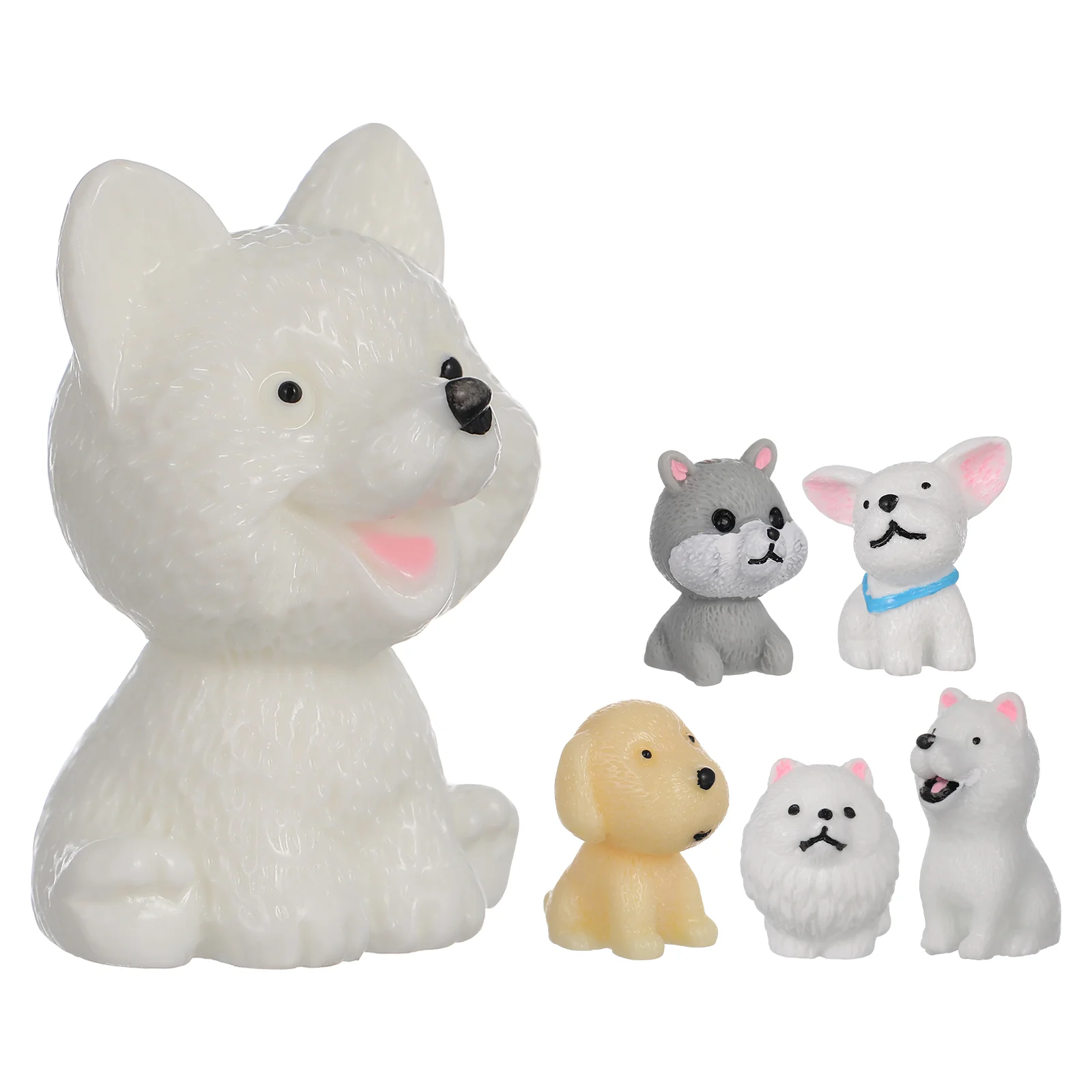 Mini Puppy Resin Dogs Modeling Crafts Vivid Statues Small Figurines Lovely Toy House