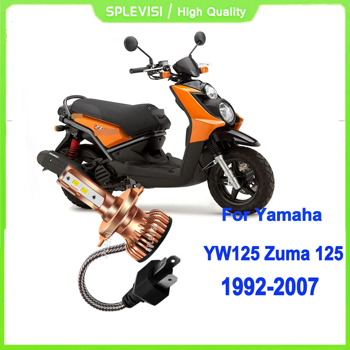 

LED H4 Motorcycle Bulb High/Low Beam- 12pcs advanced and better performing chips For Yamaha YW125 Zuma 125 2009 2010 2011-2015