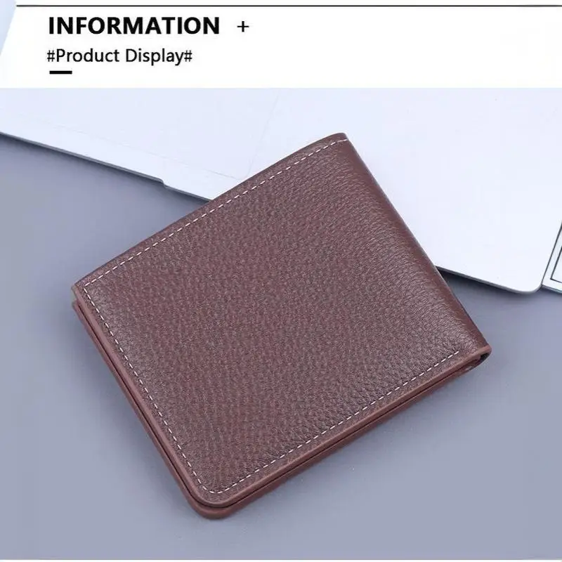 Retro Minimalistisches PU-Leder Herren-Portemonnaie Schwarz Kaffee Große Kapazität Mehrere Taschen Zweifach Faltbarer Ausweishalter für Männer und Frauen – Detail 12