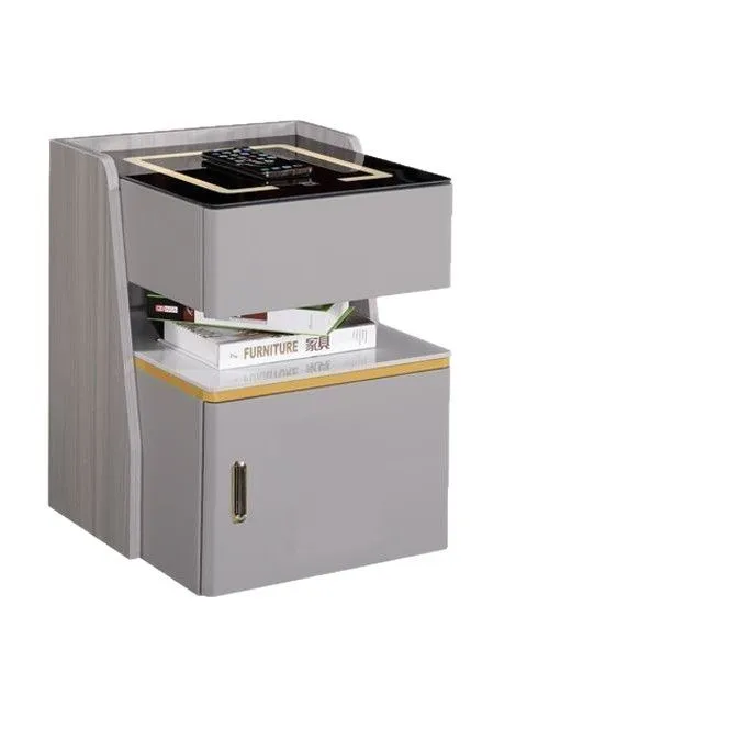 

Умная прикроватная тумбочка премиум-класса, светлая, роскошная, современная, с беспроводной, простая зарядка для спальни