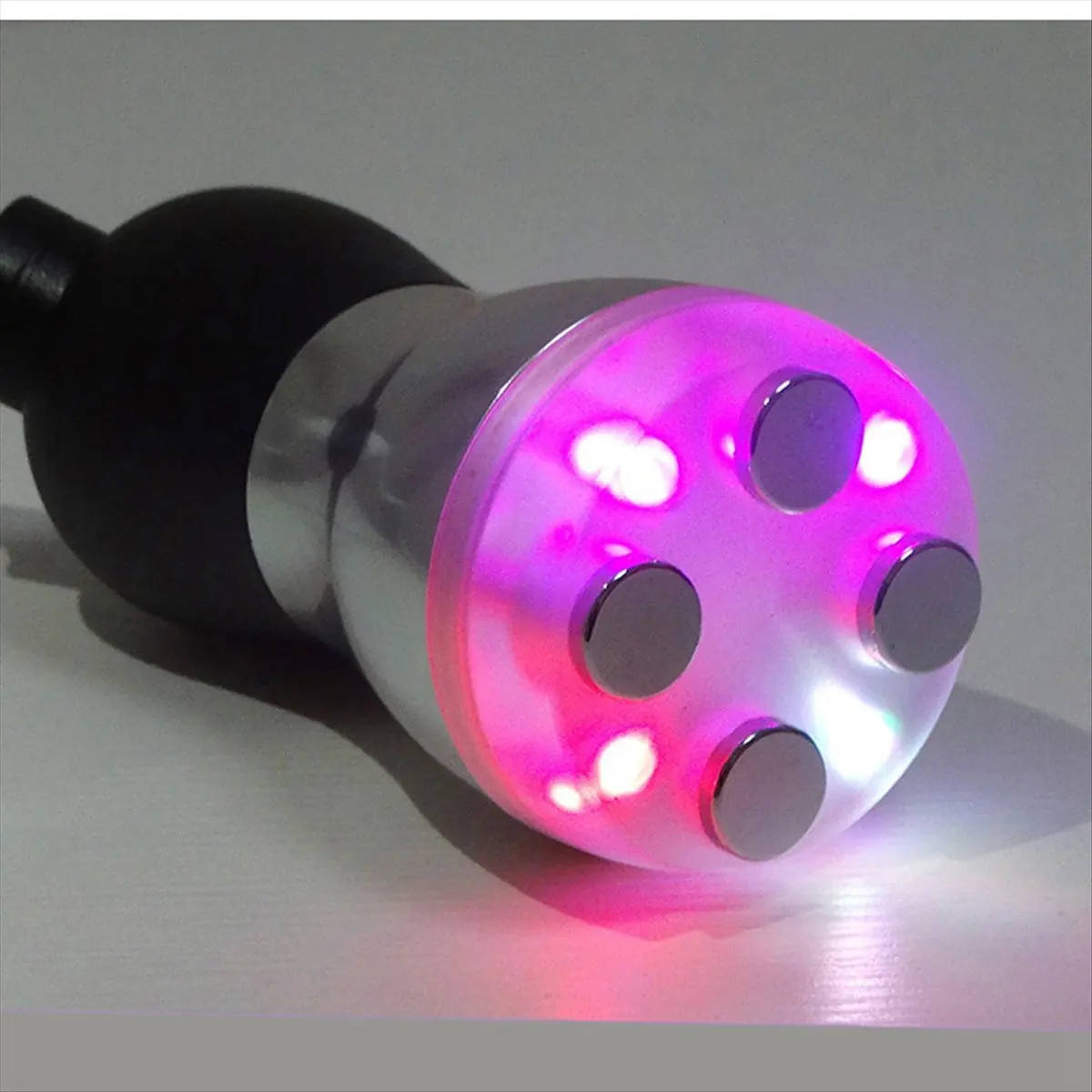 Mesotherapy Electroporation Radio Frequency LED Photon Face Lifting Tighten Wrinkle Massager (Silver) EU Plug-A14I