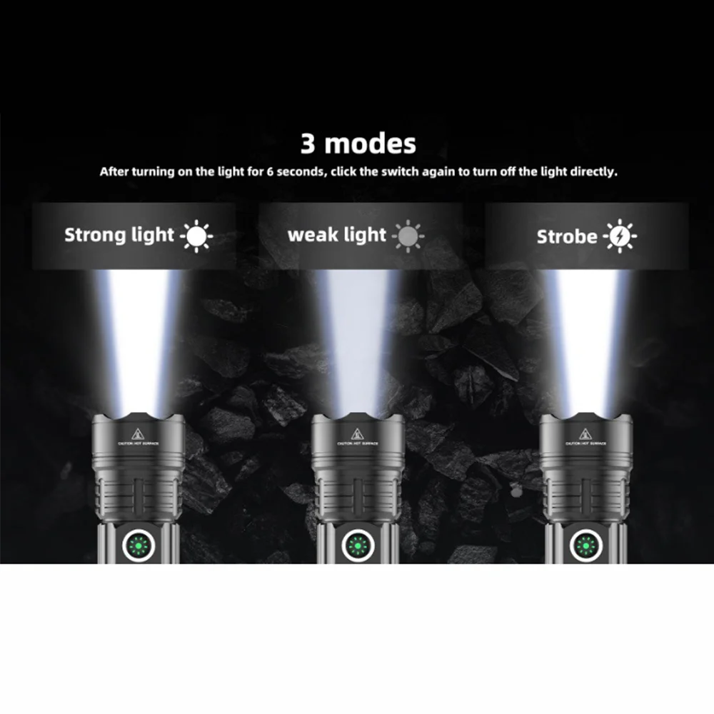 LED Tactical Flashlight 1500 Lumens 1100M Beam Range Military Rechargeable Self Defense Led Lighting Torchs