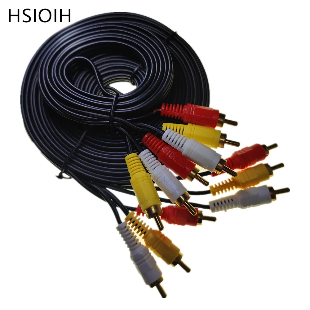 3RCA ذكر إلى 3 RCA ذكر مركب كابل الصوت والفيديو AV 3X RCA بالجملة والتجزئة 1.5 م 3 م 5 م 10 م 15 م 20 م