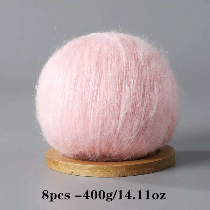 8 Stück 400 g Mohair-Garn zum Häkeln und Stricken, DIY-Haustierspielzeug, DIY-Handwerk, weich, bequem, hautfreundlich, Frühling und Sommer
