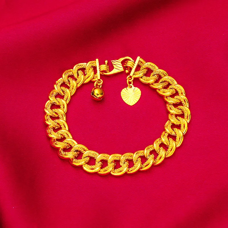 

Детский браслет с широким ремешком из 24-каратного золота | AU999 Чистое золото, толстый ремешок с матовой отделкой, регулируемая застежка, безопасный и элегантный