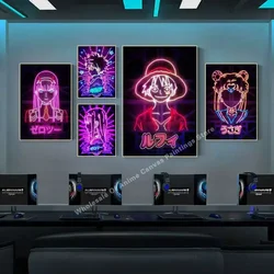 One Piece Neon HD Anime Peinture sur toile, Dessin, Manga, Rick, Affiche, Document, Décoration intérieure, Cadeau, Classique