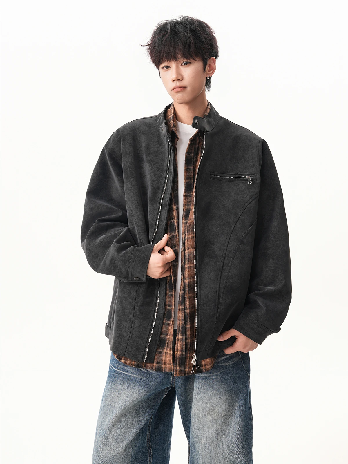 

Harringto мотоциклетная куртка из искусственной кожи, мужская модная брендовая осенняя новинка в стиле ретро, высококачественное кожаное пальто с воротником-стойкой