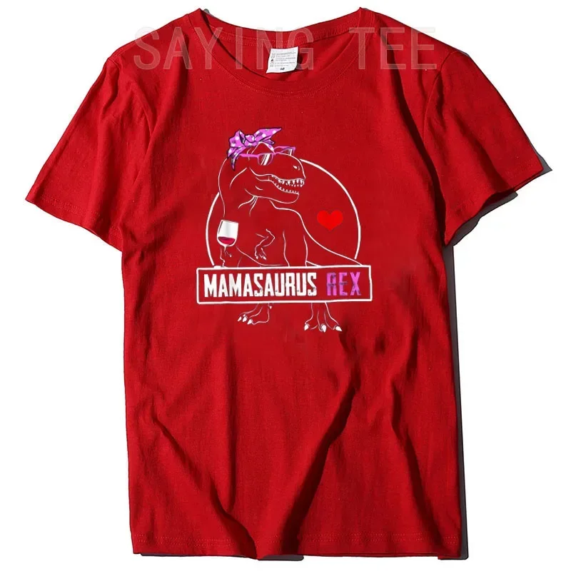 Mamasaurus T-Shirt Funny Mama Dinosaur Women Mom Mother's Day Gift Tyrannosaurus Rex Lover Aesthetic Clothes Graphic Tee Tops