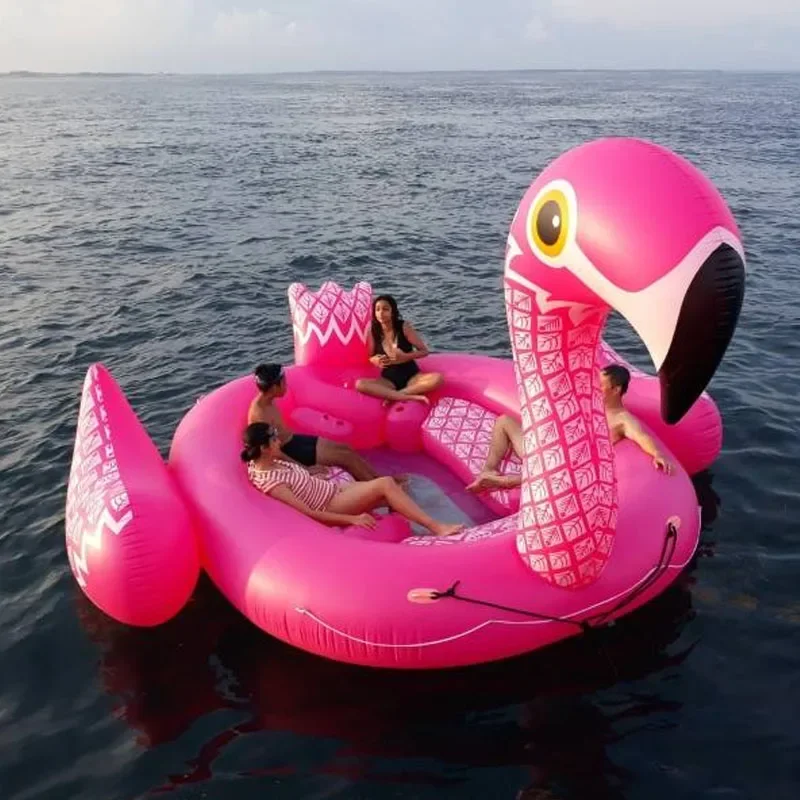 New Custom Huge Unicorn party island 6 person float in water outdoor 500*420cm inflatable floating island for sale