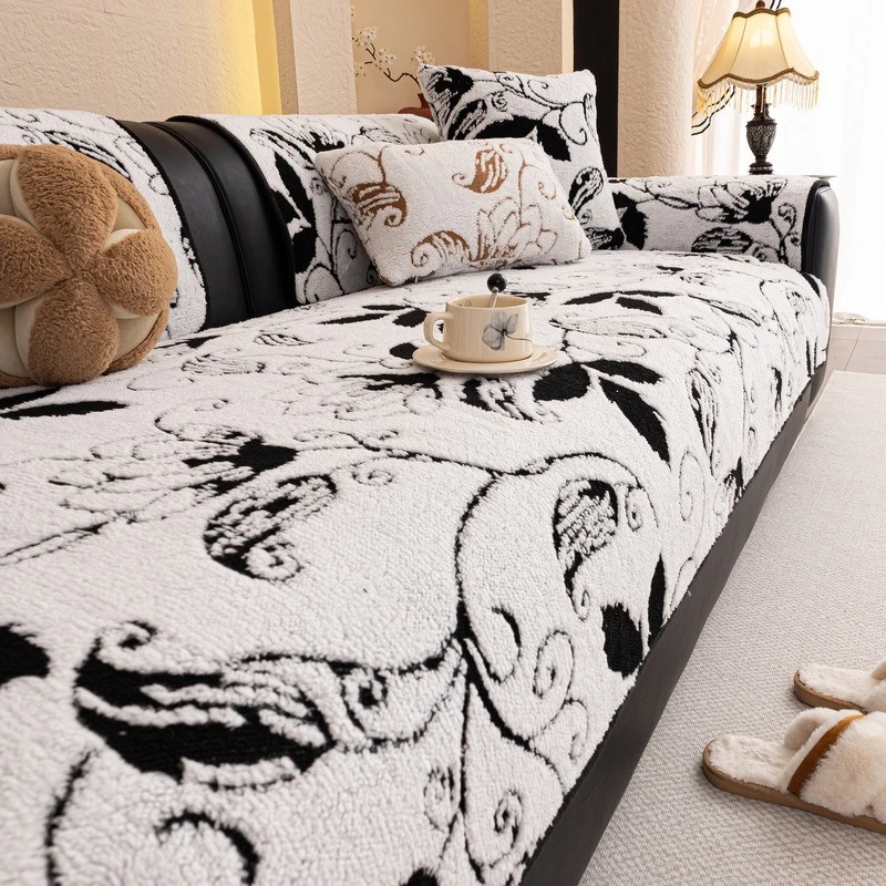 

Короткий плюшевый чехол для диванной подушки, скандинавский противоскользящий L-образный чехол для дивана, полотенце с цветком, защита для мебели, домашние Housses De Canapés