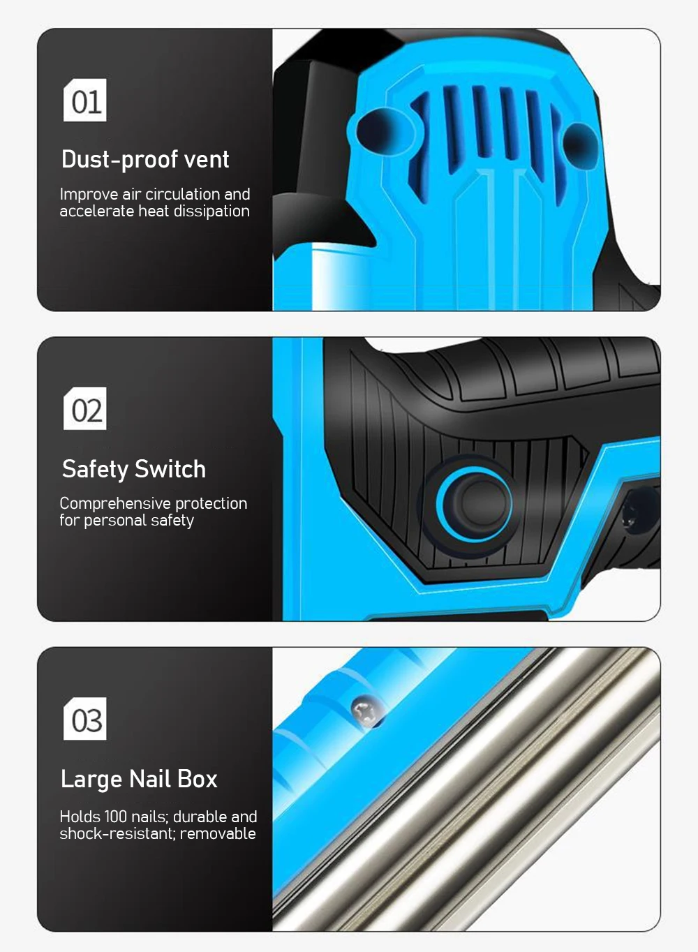 Electric Nail Gun Woodworking Nail Gun Air Nail Gun F30/F25/F20/F15 Straight Nai