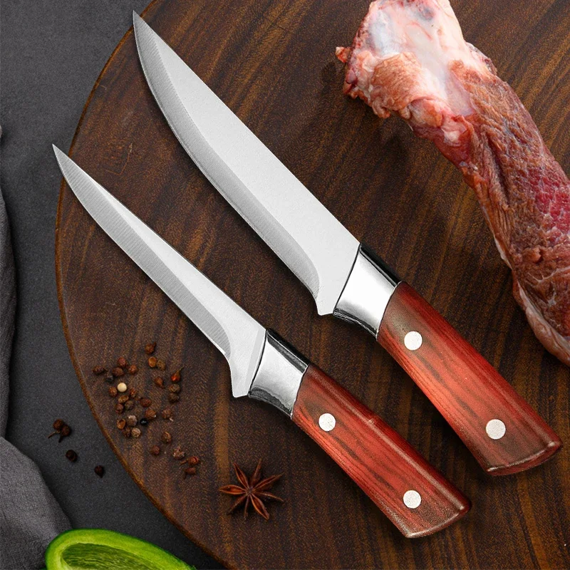 Meat Cleaver Butcher Bone Knife Kitchen Knives with Sheath Stainless Steel Chef\'s Knife Fish Boning