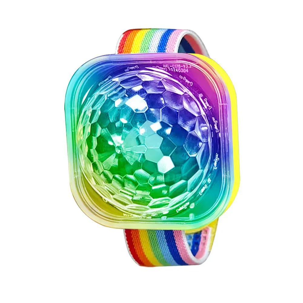 Tragbare RGB LED Sound Control Disco Bühnenlichter für Kinder Handgelenk Umgebungslampe Projektionslampe KTV Bar Home Party Kinderspielzeug