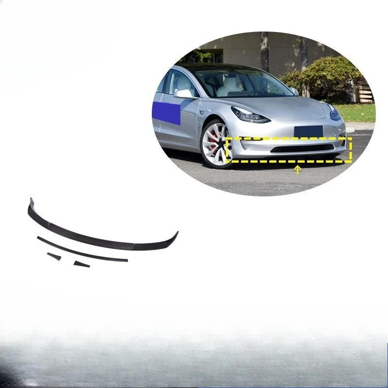 

For 17-19 Tesla MODEL3 Carbon Fiber Front Lip, Car Surround Parts Front Shovel Spoiler