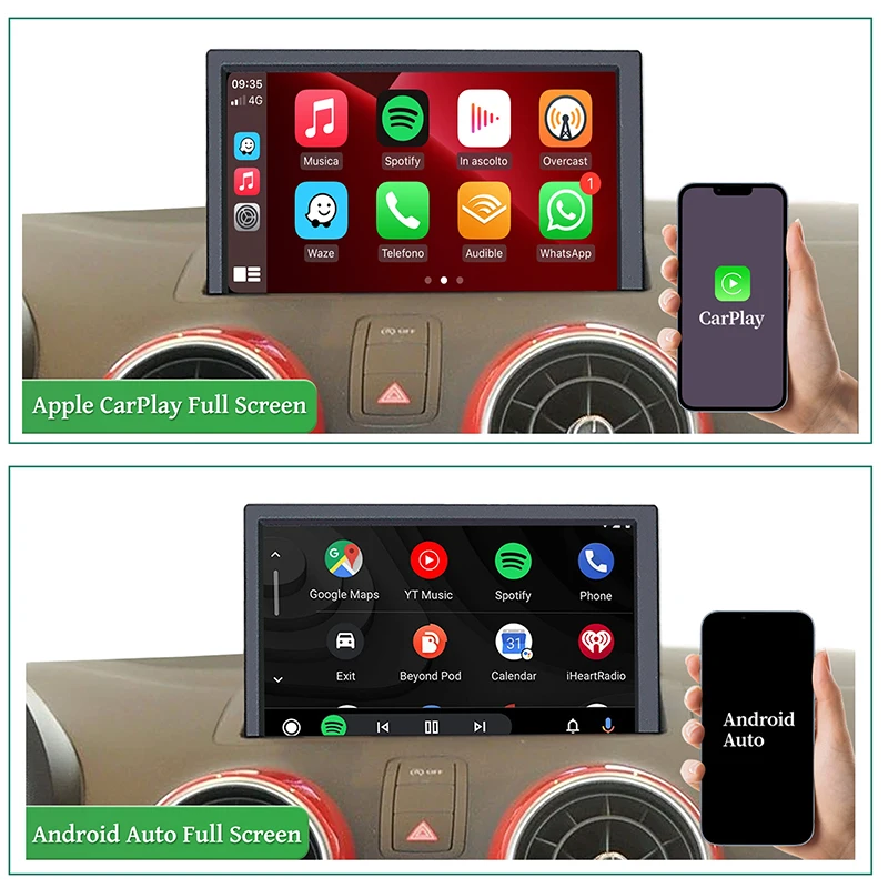 7-inch Touch Screen Upgrade for Audi A1 S1 8X RMC Wireless Apple CarPlay Android Auto iPhone Apps Mirror Navigation Google Maps
