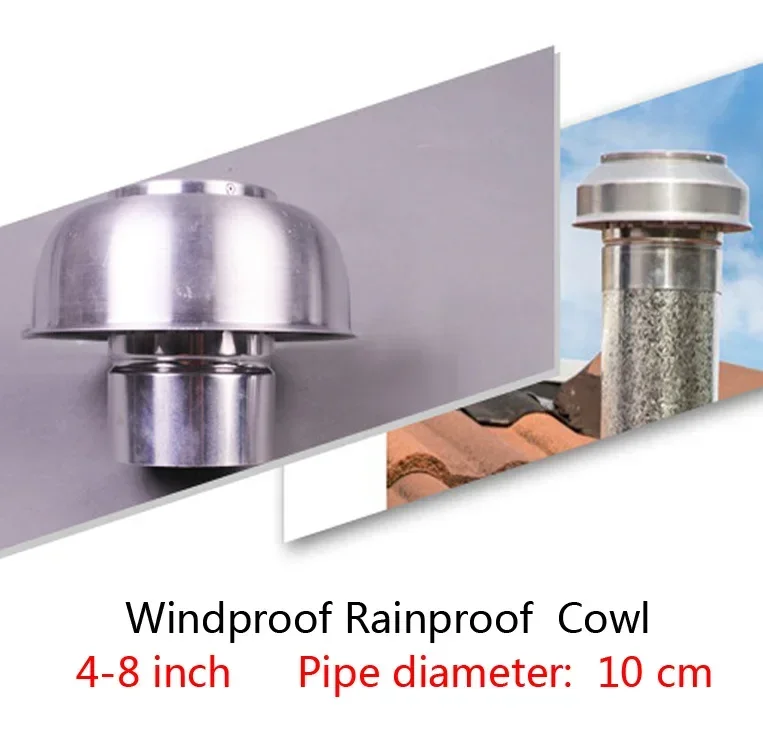 Cowl De Cogumelo De Alumínio Para Ventilação De Telhado De Ar, Anti-Mosquito, Windproof, Rainproof, 4-8 ", Recuperação De Calor, Sistema De Ventilação, 1Pc