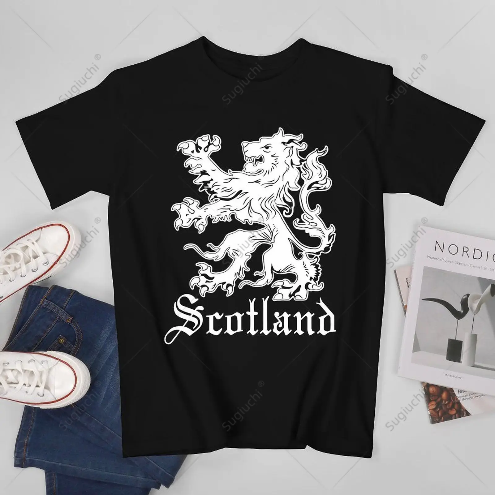 Unisex Men Scotland Lion Scotland Scottish Rampant Tshirt Tees T Shirts Women Boys 100% Cotton T-Shirt