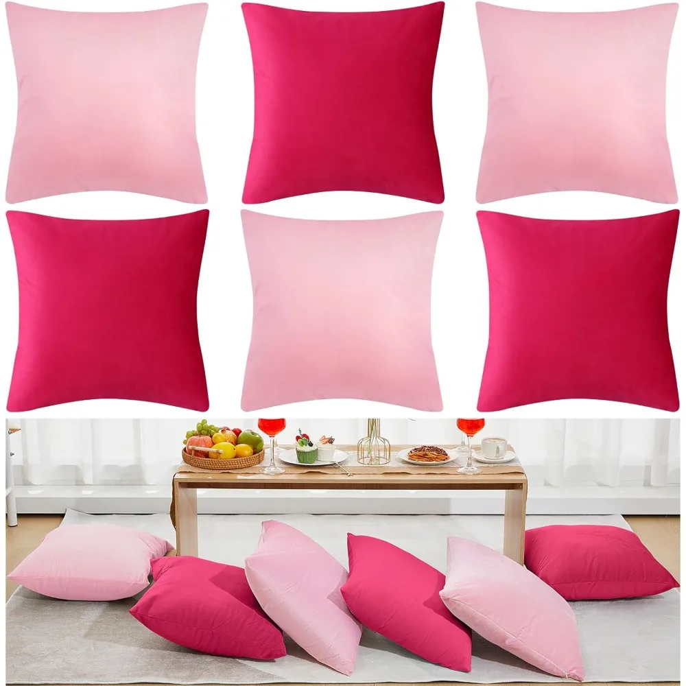 

12 Pack Velvet Pillowcase Covers 18 Inch Square for Decorative Cushions, Ideal for Outdoor Picnics and Elegant Party Decor