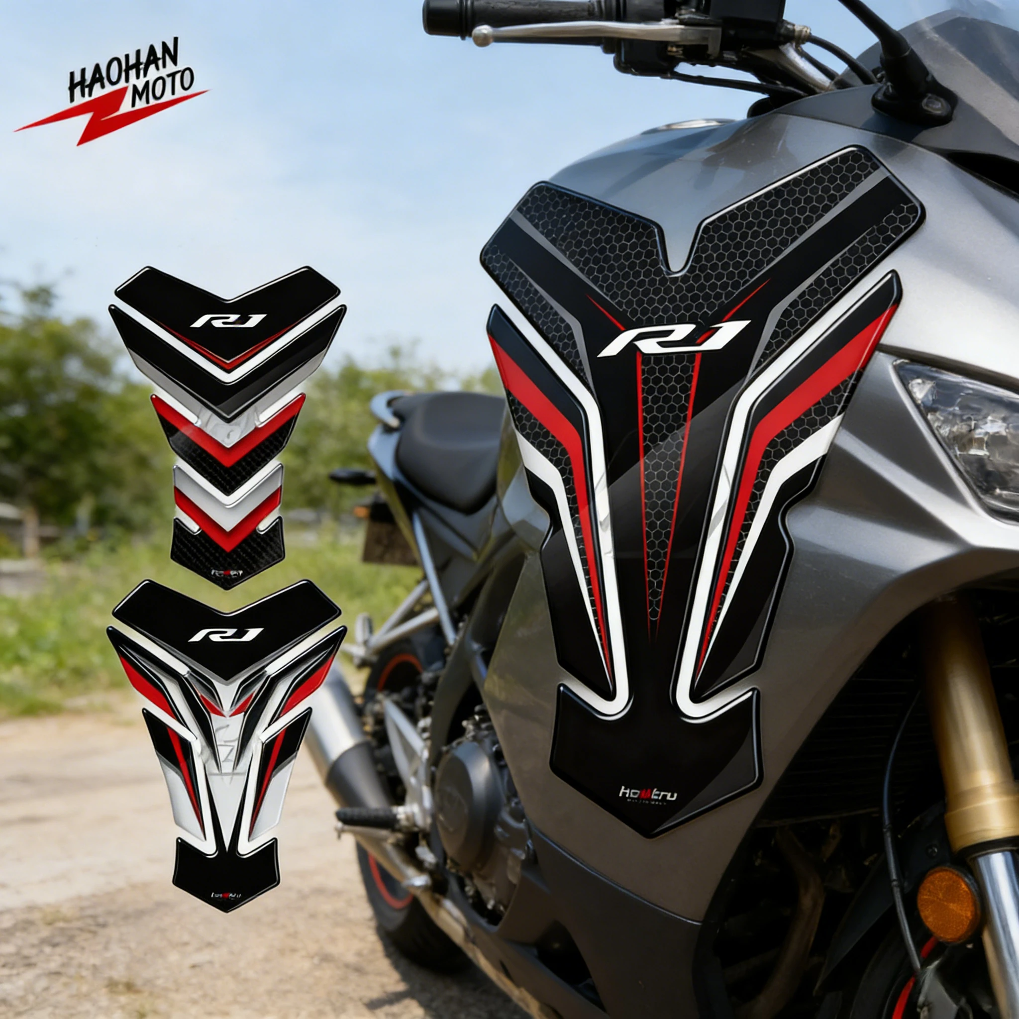 

Защитная накладка на бак для мотоцикла Yamaha R1 YZF-R1, 3D-протектор, антицарапийная, с текстурой карбона, наклейка-аксессуар для защиты топливного бака